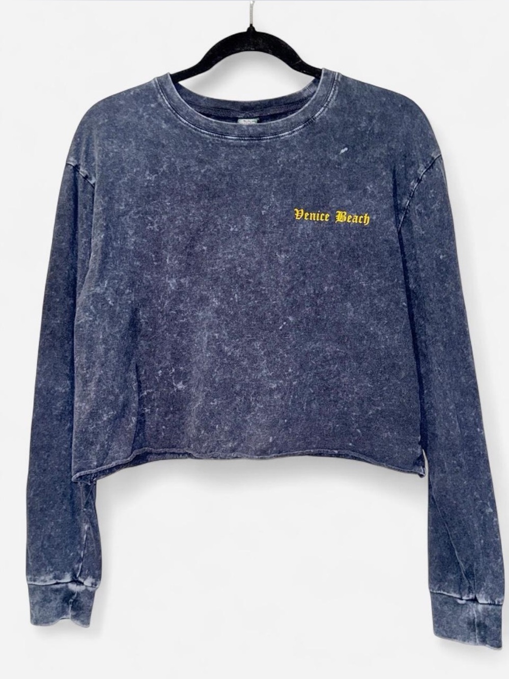 wild fable Washed Navy Cropped “Venice Beach” Long-Sleeve Tee